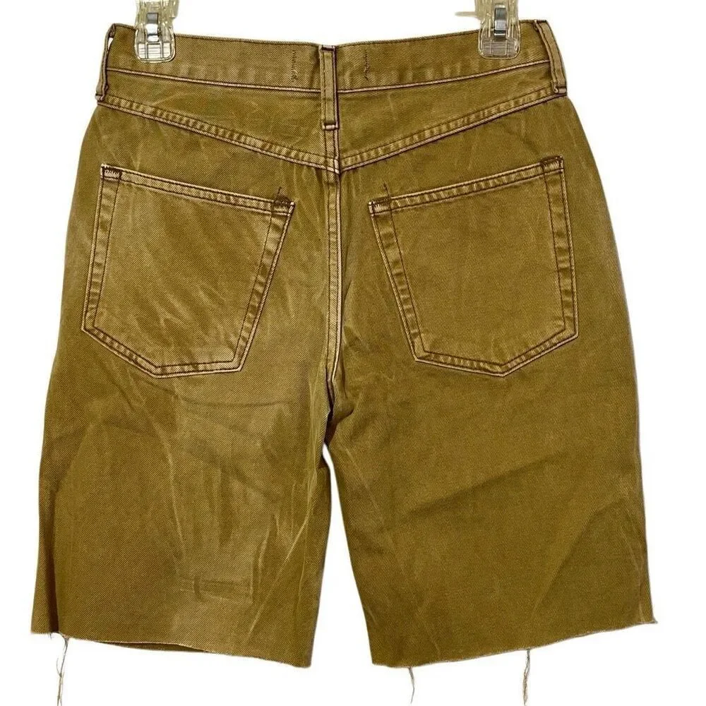 NWOT Avery Bermuda Shorts by Free People in Mustard Yellow Size 24